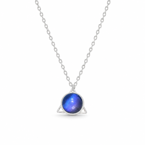 Real Blue Morpho Butterfly Wing Triangle-shape Pendant Necklace Front